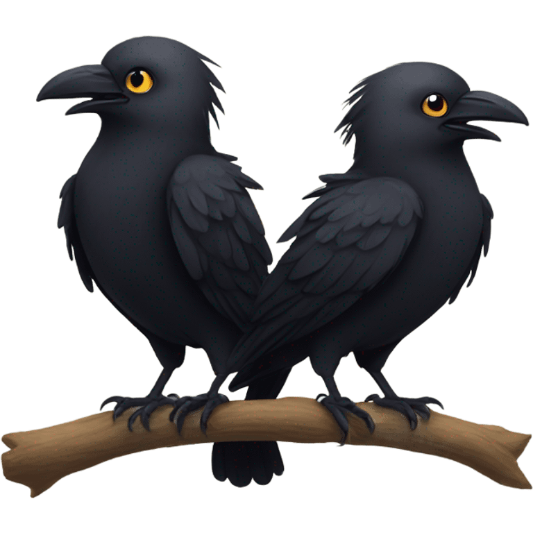 Cute crow siblings emoji