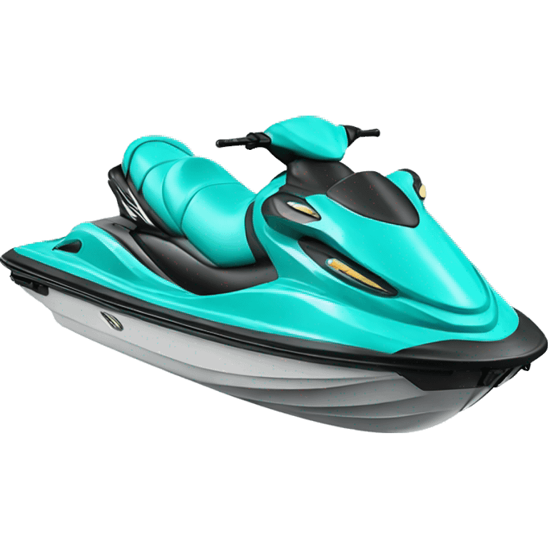  Realistic turquoise jet ski isolated. emoji