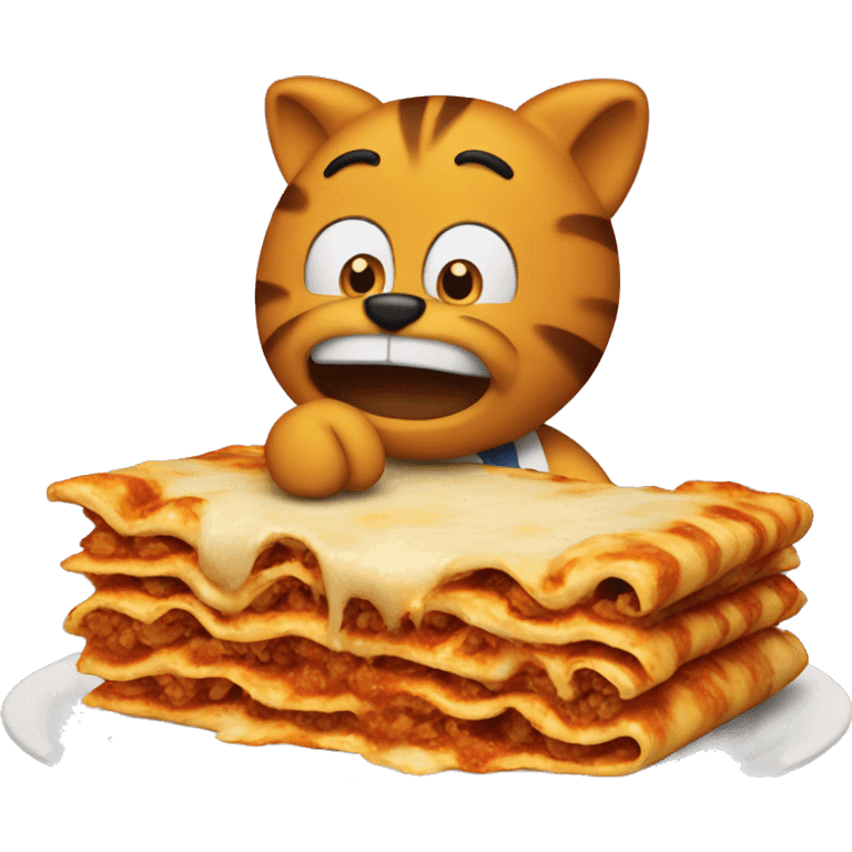 Garfield eating a lasagna  emoji