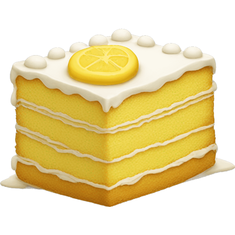 Realistic yellow layered cake emoji