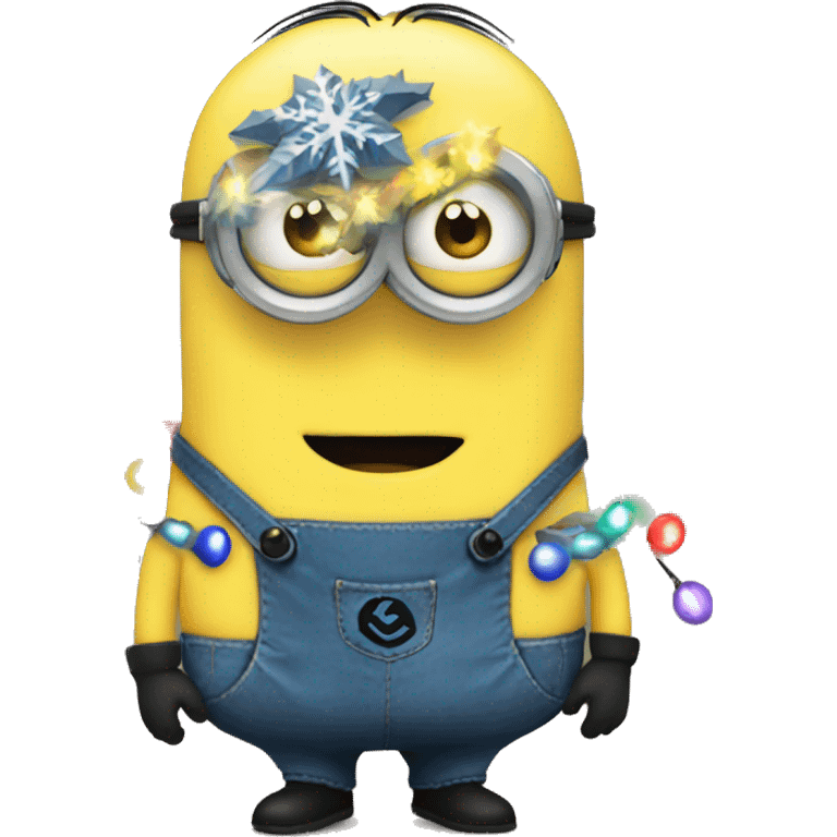 Minion with Christmas lights  emoji