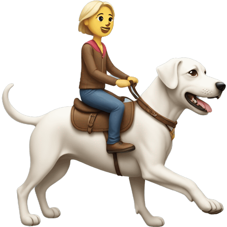 People riding dog emoji