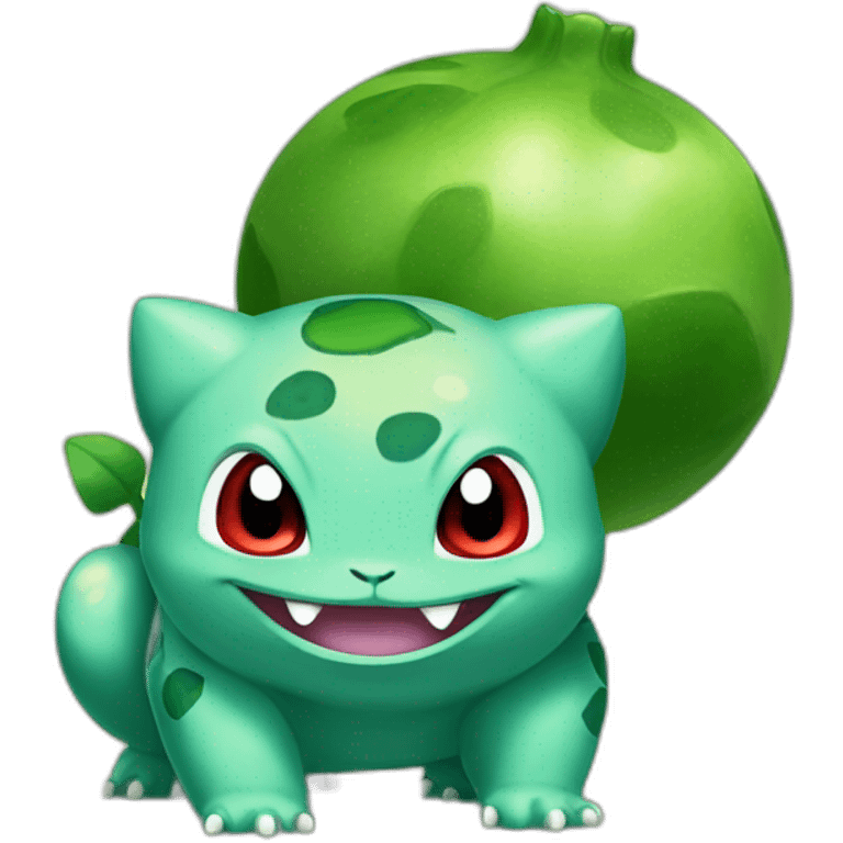 Bulbasaur with a pokeball emoji