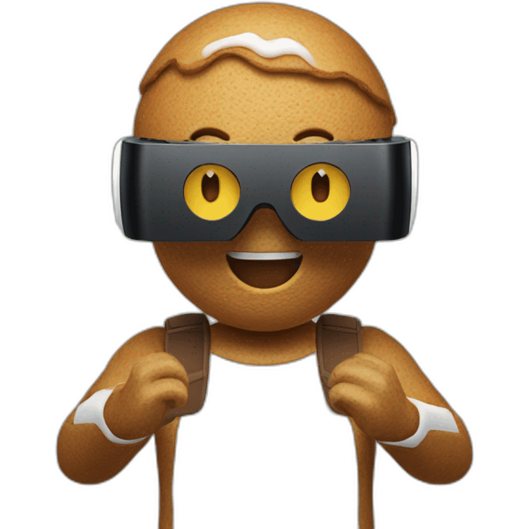 ginger bread man in vr headset emoji