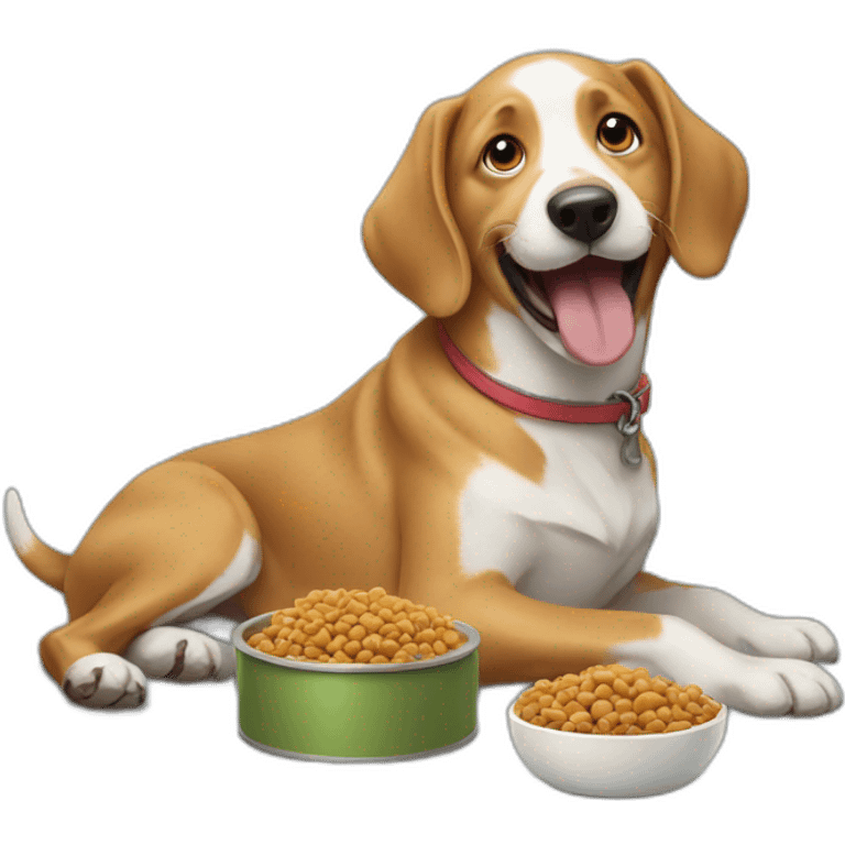 happy dog eating dog food emoji