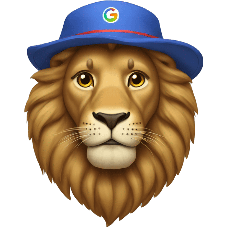 lion with a google hat emoji