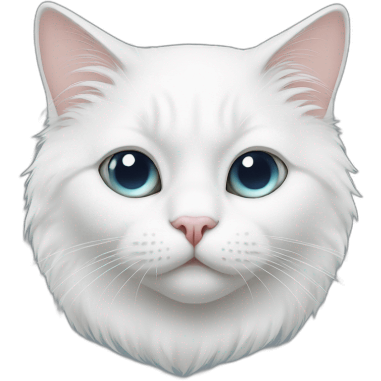 white cat with one eye emoji