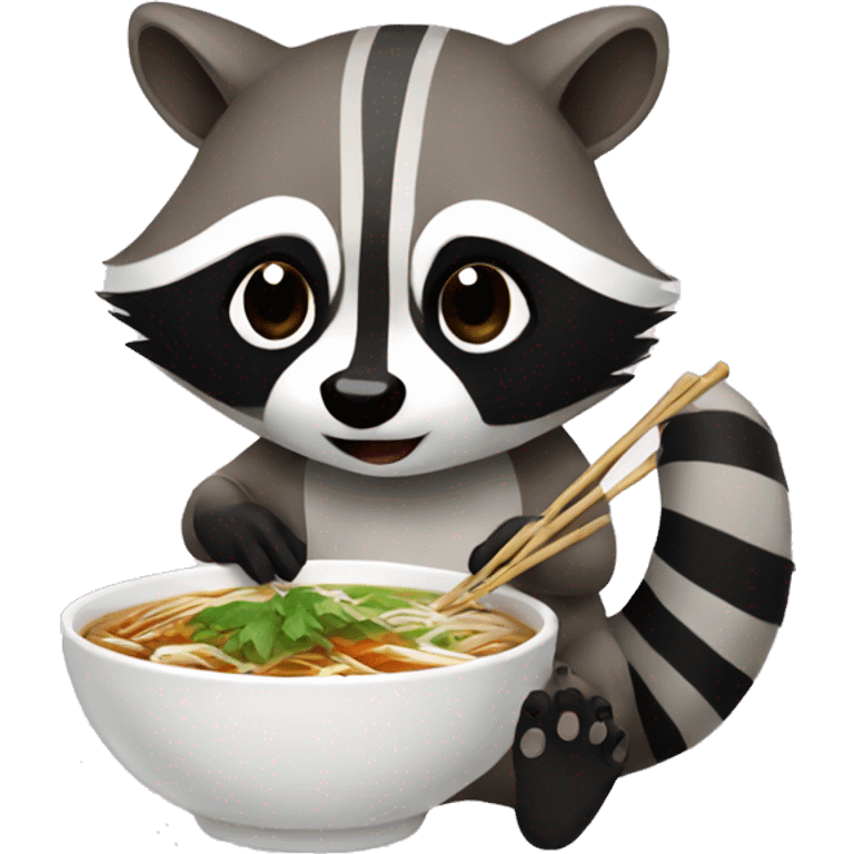 Raccoon eating pho  emoji