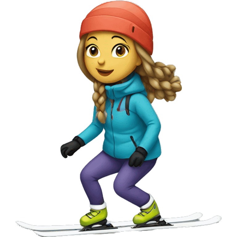 Girls skiing emoji