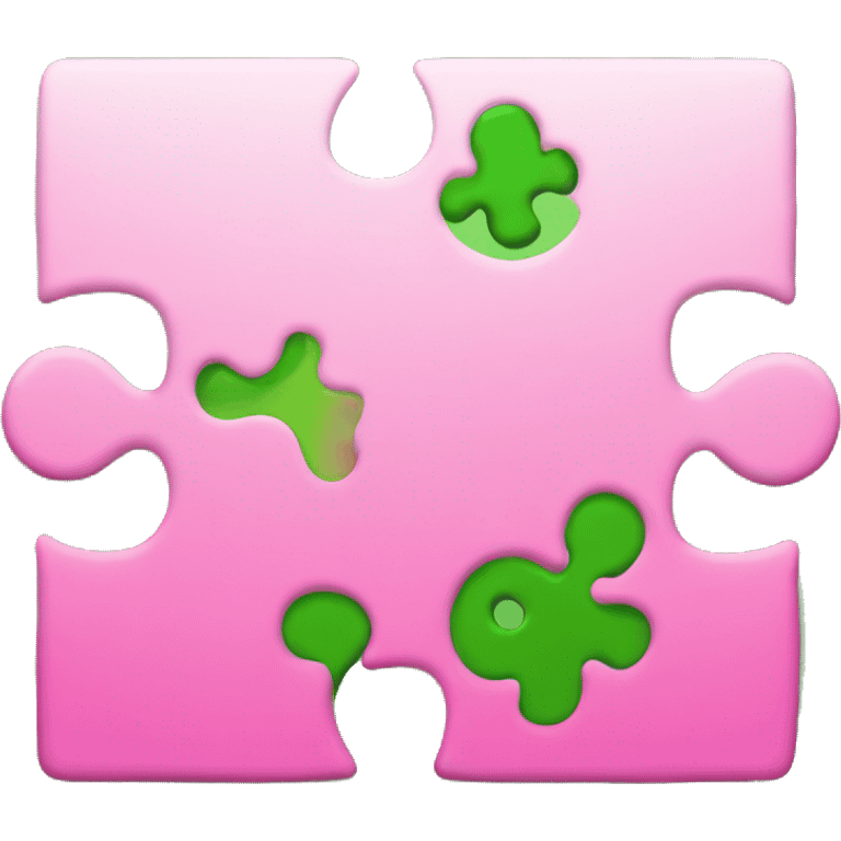 Green and pink puzzle piece emoji