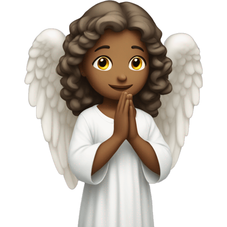 Beautiful angel praying with a halo emoji