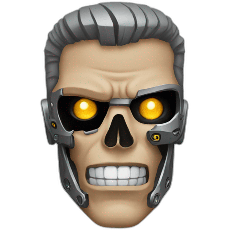 Terminator half human face emoji