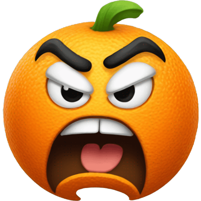 Angry orange emoji