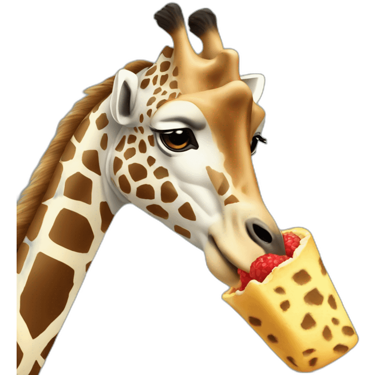 Giraffe eating a giraffe emoji