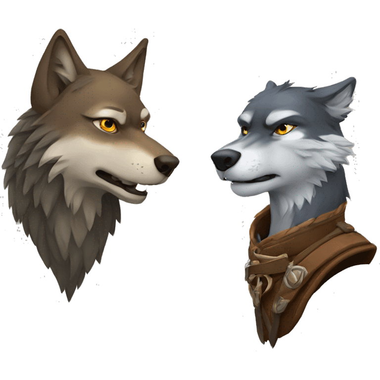 Wolf and hawk emoji