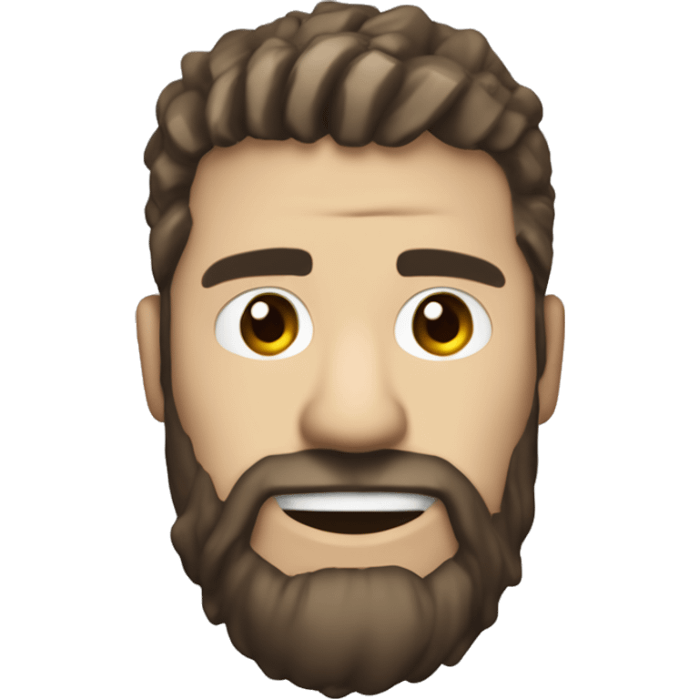 obra maestra,logo,emoticon,feliz,cabello rubio corto,barba corta,ojos azules,audifonos,estilo gears of war 2 emoji