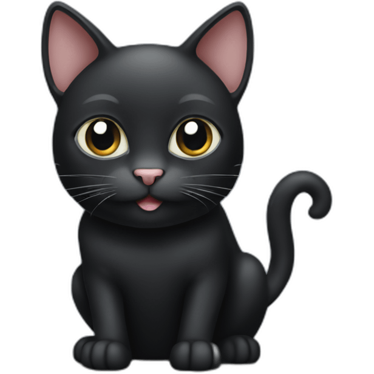 Black cat with White mouse emoji