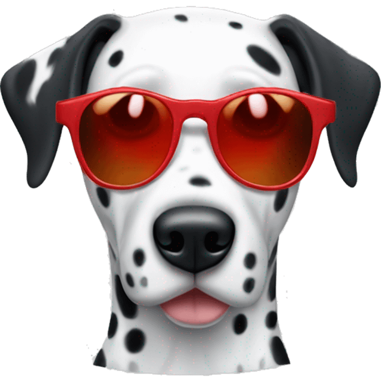 Dalmatian wearing red sunglasses emoji