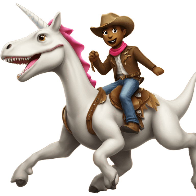 Cowboy dinosaur riding unicorn emoji