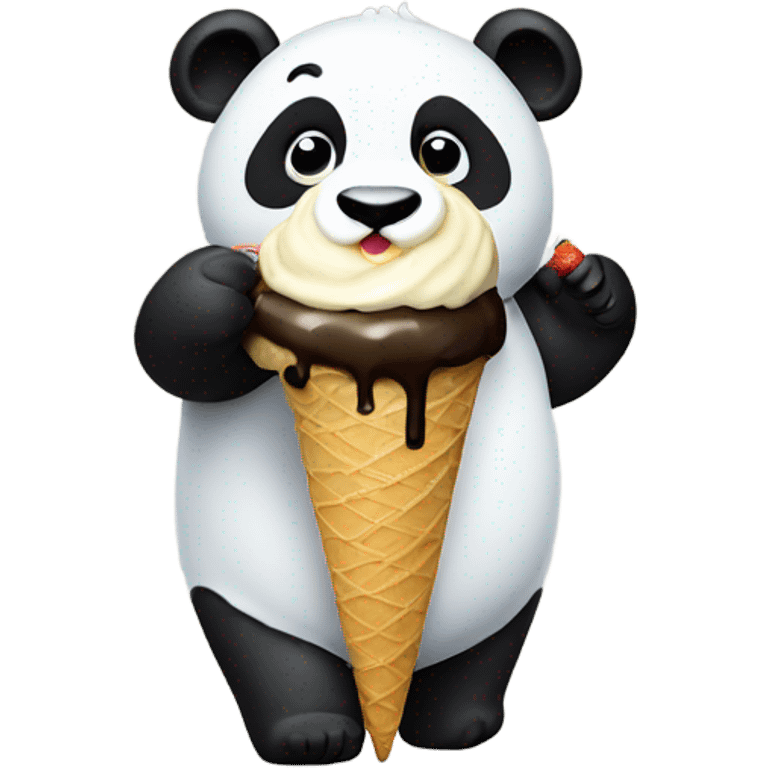 Panda eating ice cream emoji