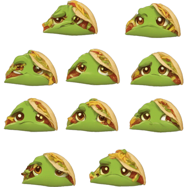 The grinch eating a taco emoji