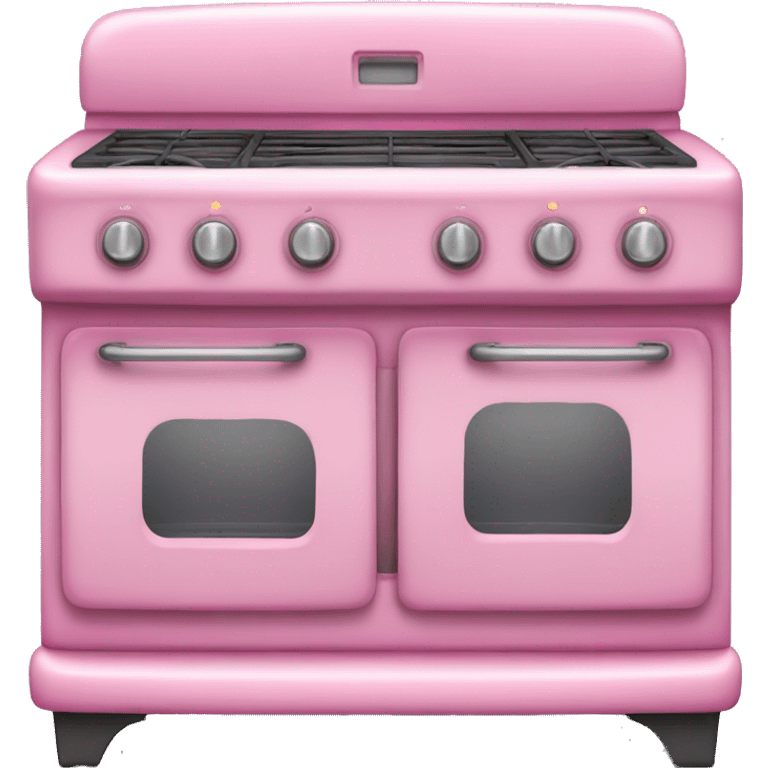 Realistic pink stove with oven and heart shaped burners on top  emoji