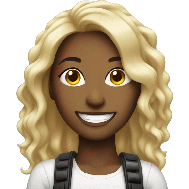 Female music artist smiling emoji