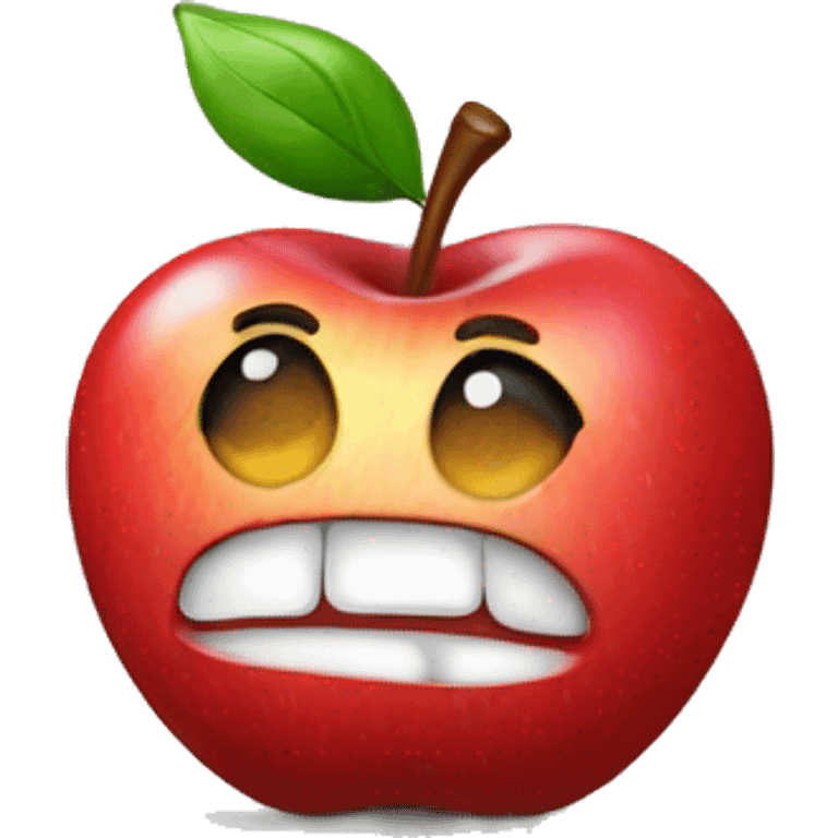 Can you generate an image of a crying apple  emoji