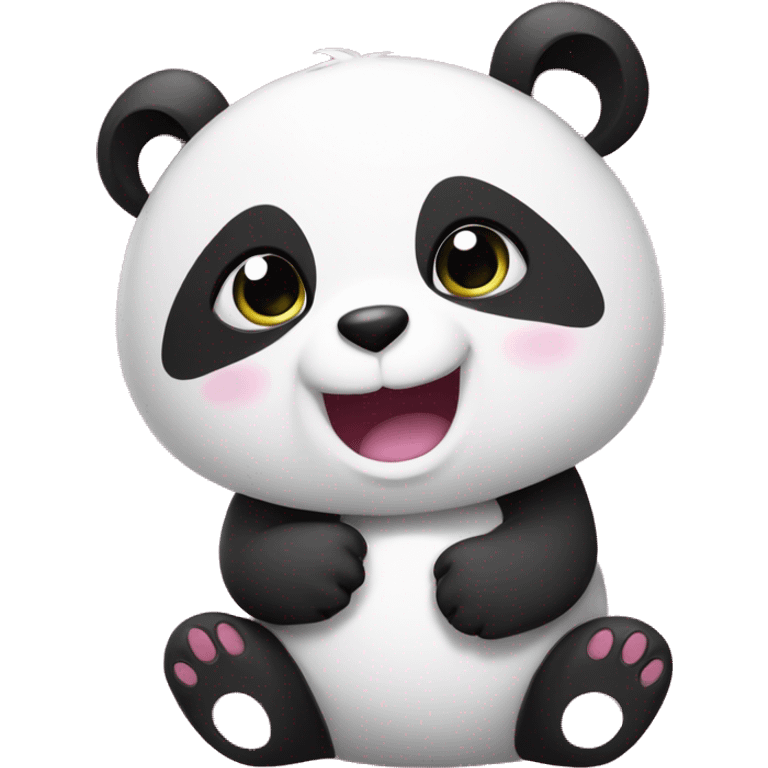 Cutie panda that’s happy and pink emoji