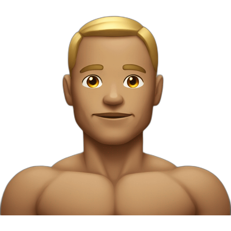 gold skin muscular man emoji