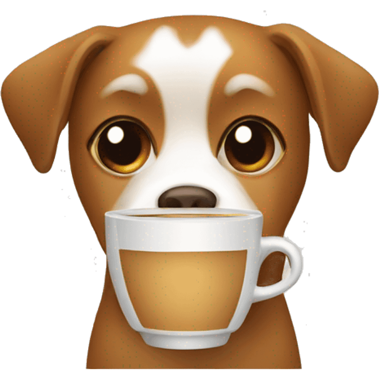 a dog having a sip of coffee emoji