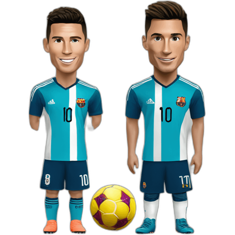 Cristiano Ronaldo with Lionnel Messi emoji