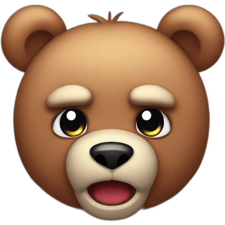 really angry and offended cute cuddly bear toy emoji