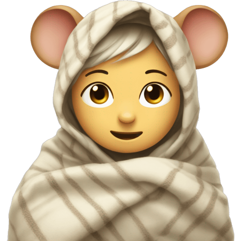 a maus withe a blanket over her head a little a very cute maus emoji