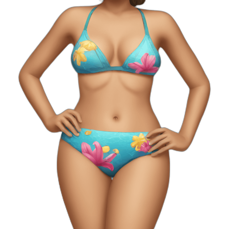 sexy woman swimming suit belly emoji