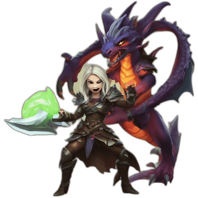 sylvanas fighting a dragon emoji