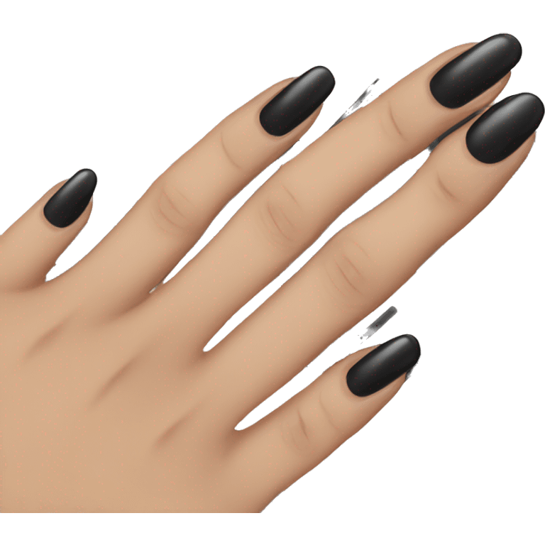 Light skinned fingers with black polish nails emoji