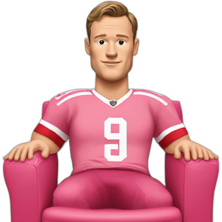 Jonathan Toews sitting on pink chair emoji