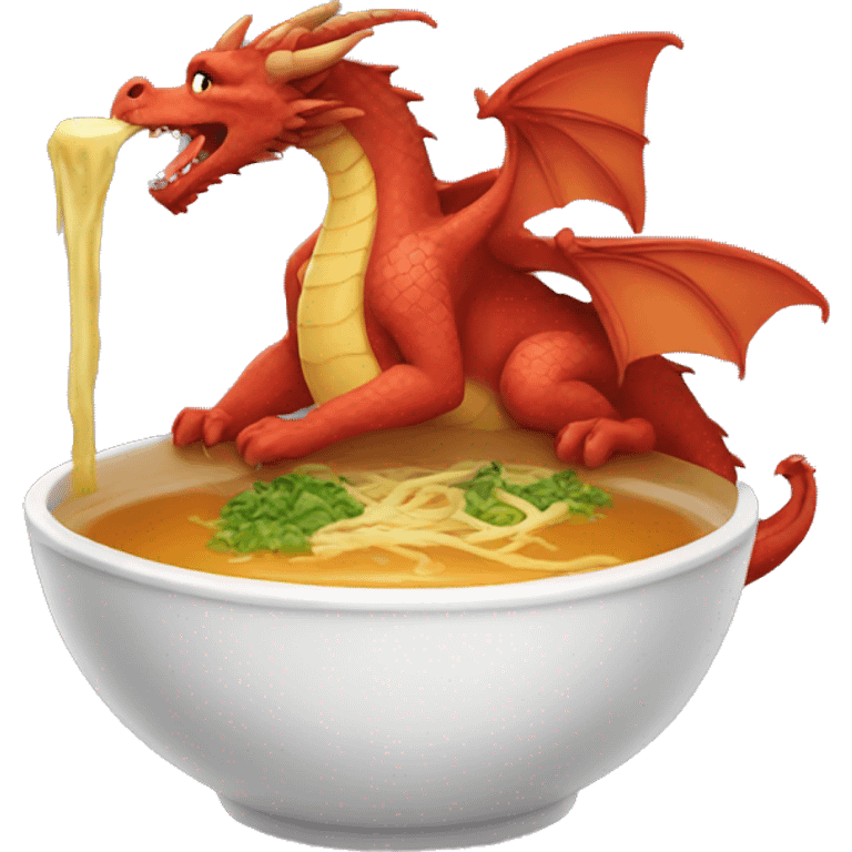 Dragon eating broth emoji