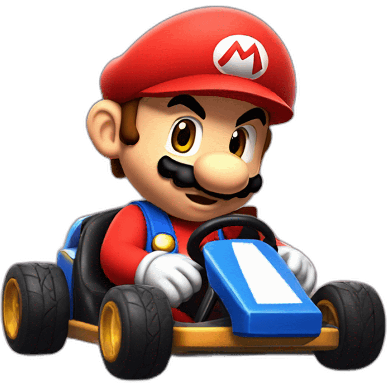 super mario sitting in a kart emoji