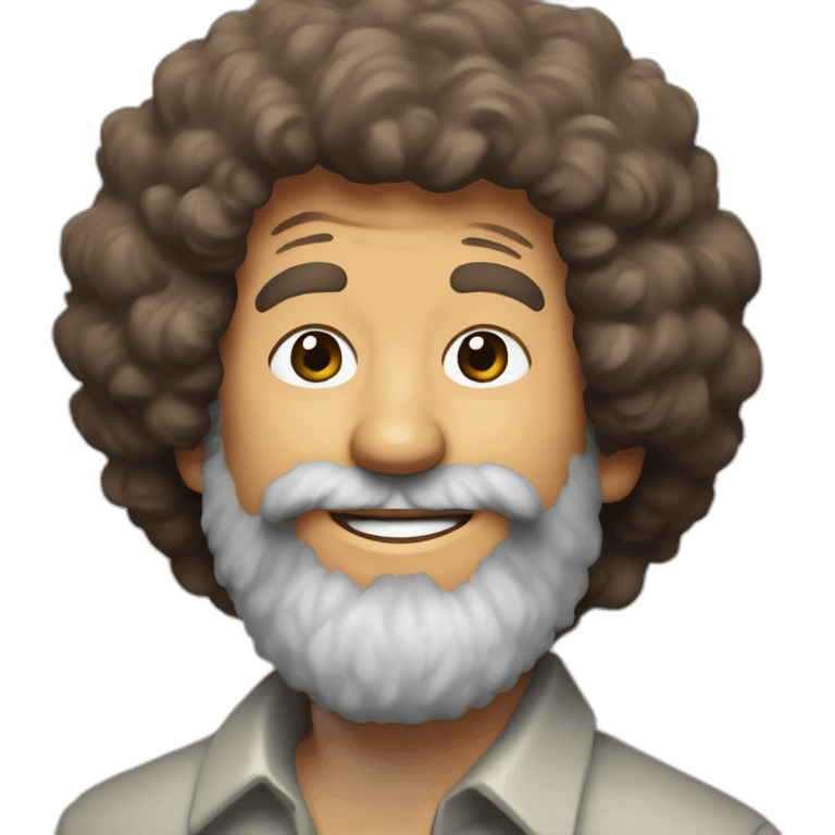 Bob Ross painting himself emoji