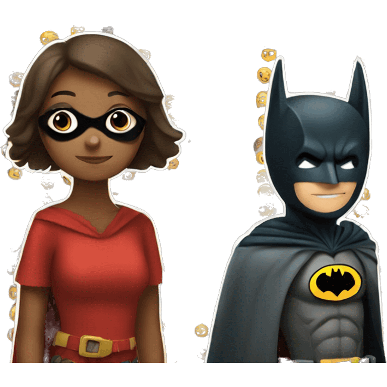 Robin but a girl and Batman  emoji