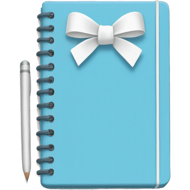 Light blue notebook with a white bow on it emoji