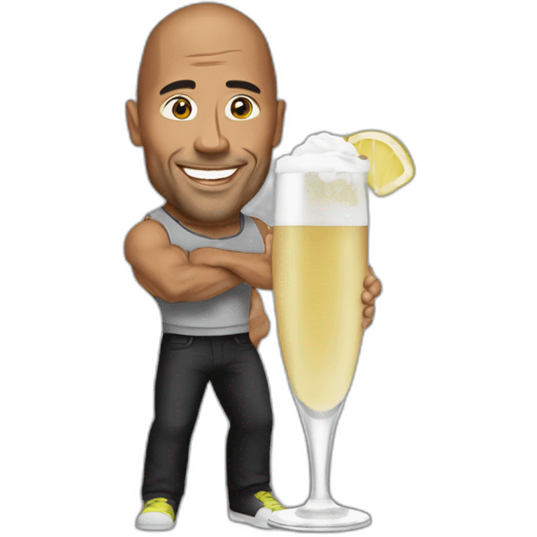 The Rock drink champagne emoji