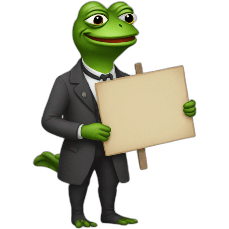 pepe holding a sign emoji