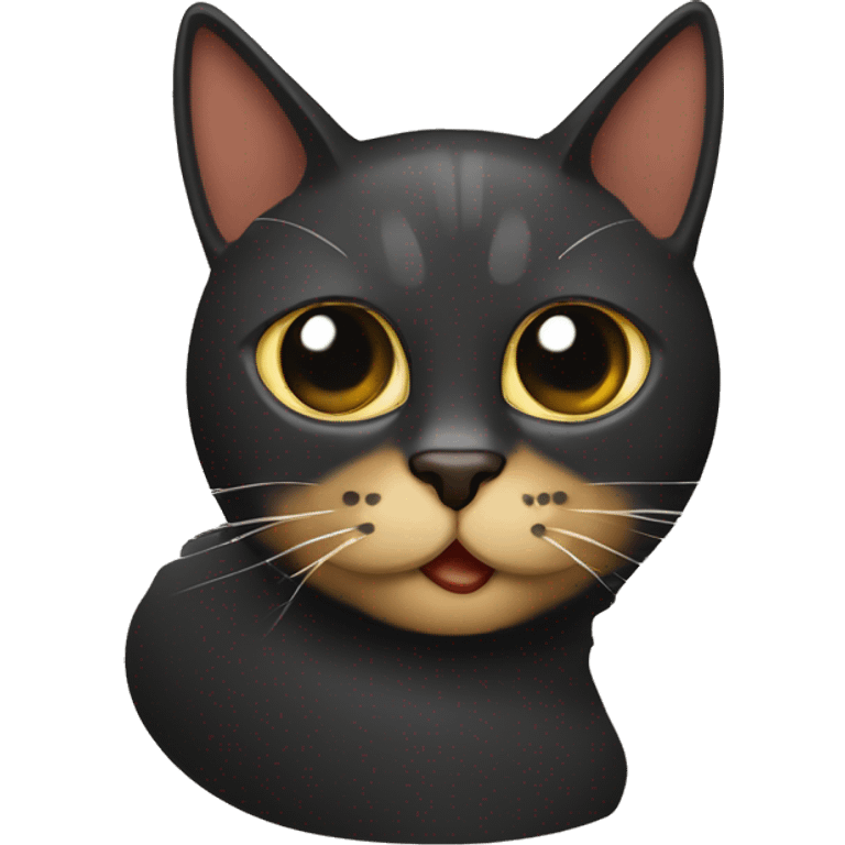 Gato con mancha negra en la barbilla emoji