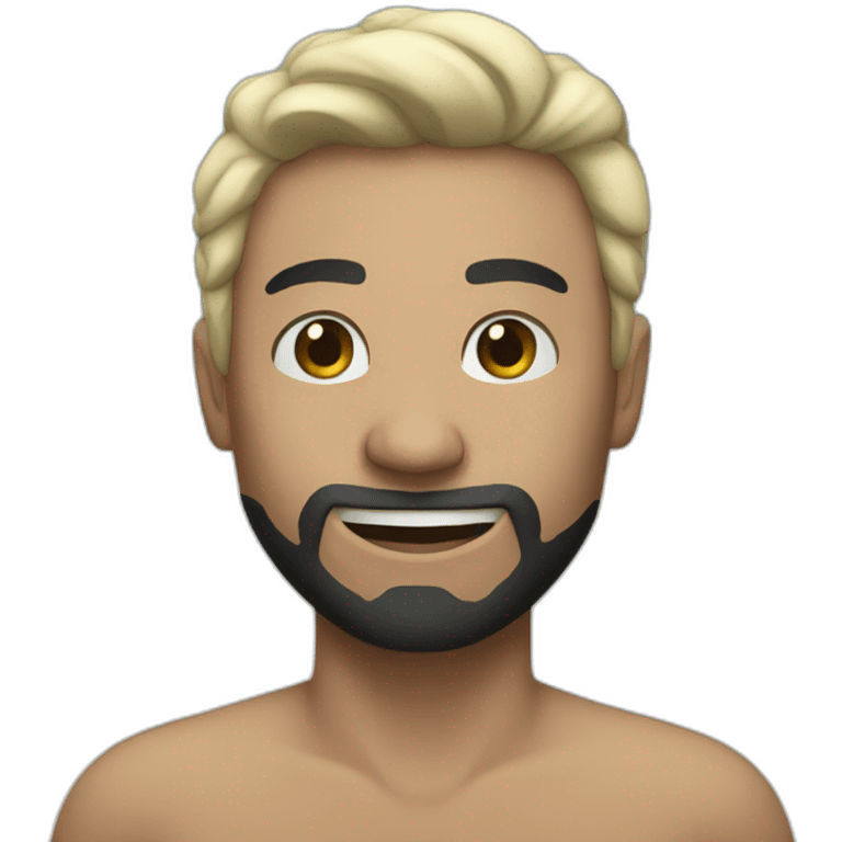 white man with black hair on the beach emoji