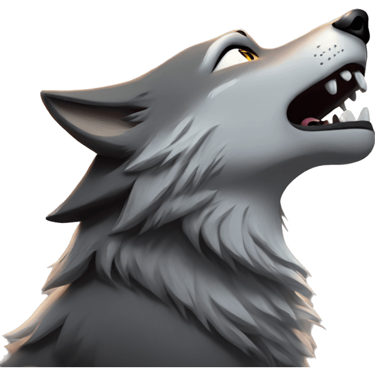 Wolf howling to the moon emoji