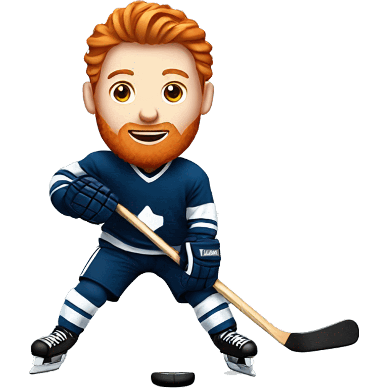 Ginger playing hockey emoji