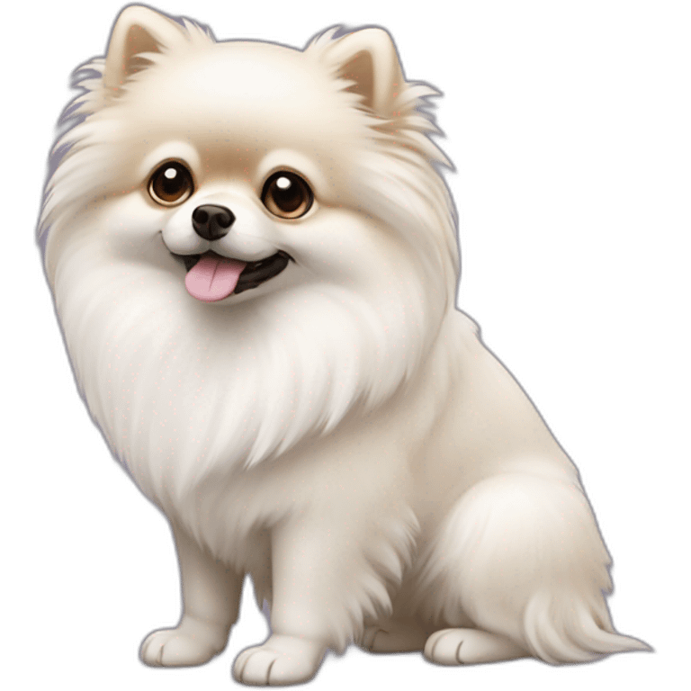 pomeranian very white dog \ emoji